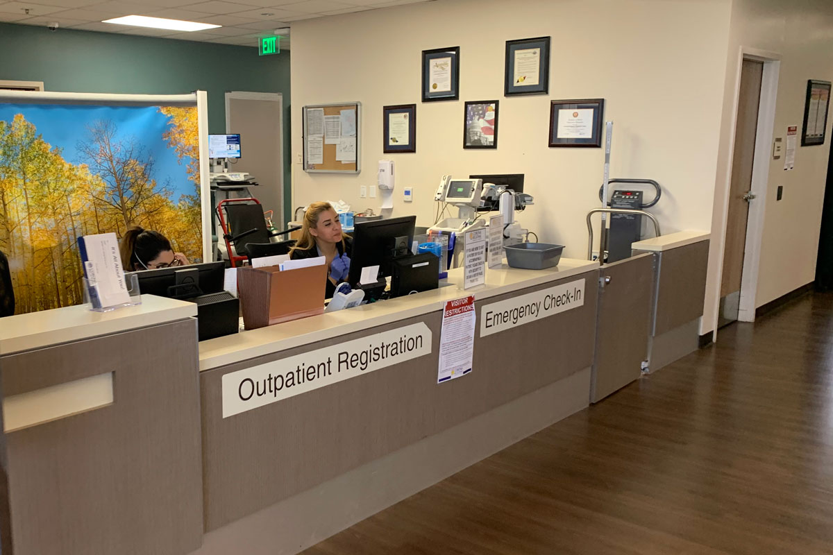 front desk at Corona Regional Medical Center